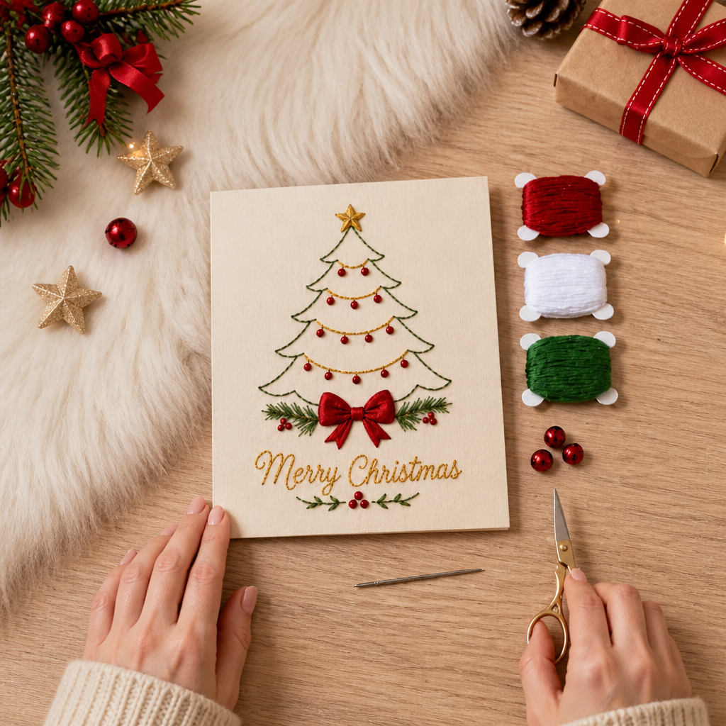 Stitchmas | Weihnachts-Stickset mit vorgedrucktem Muster