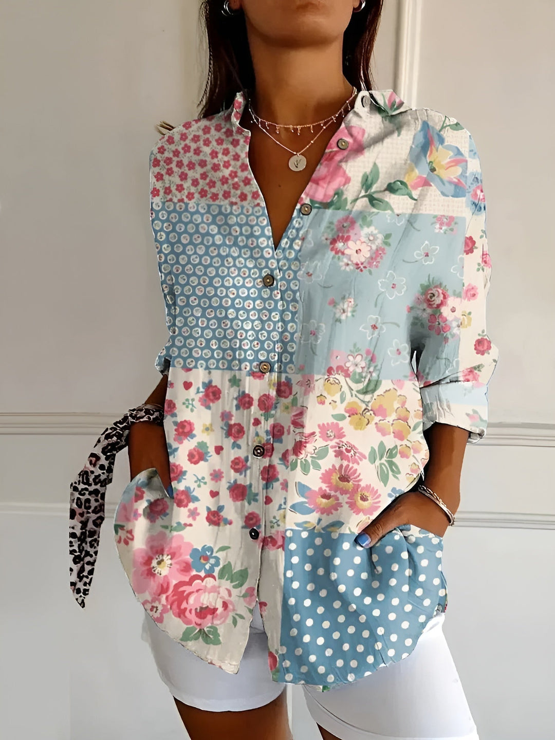 Women's Long Sleeve Button-Down Shirt – Classic & Elegant