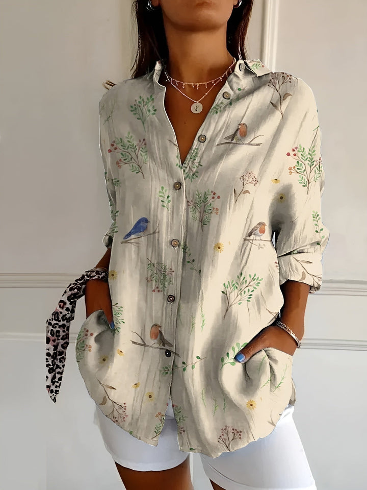 Women's Long Sleeve Button-Down Shirt – Classic & Elegant