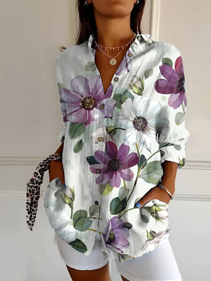 Women's Long Sleeve Button-Down Shirt – Classic & Elegant