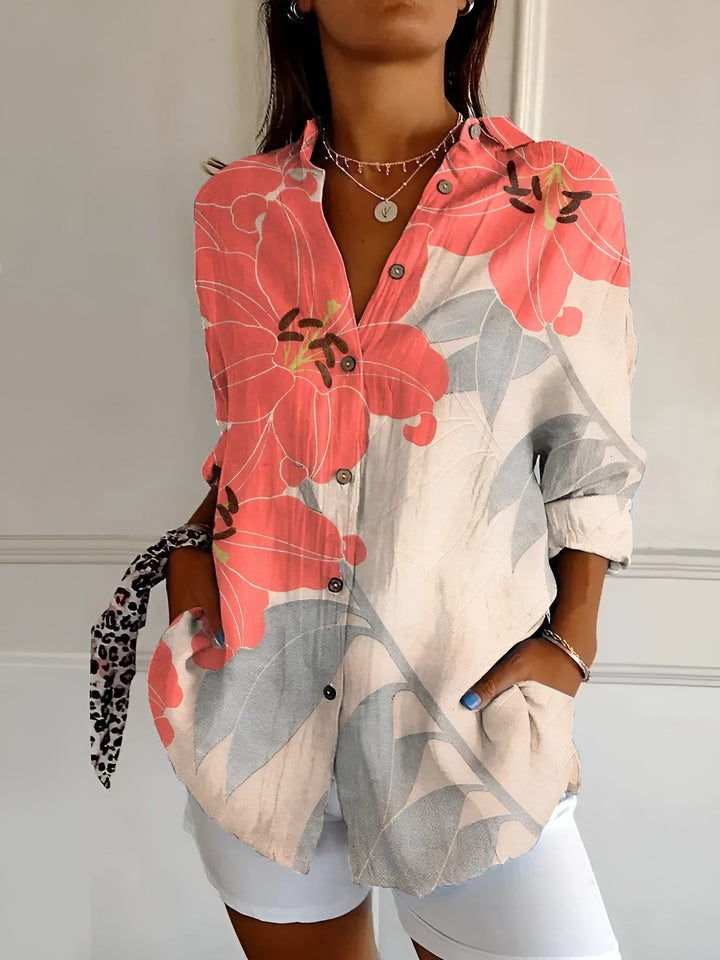 Women's Long Sleeve Button-Down Shirt – Classic & Elegant