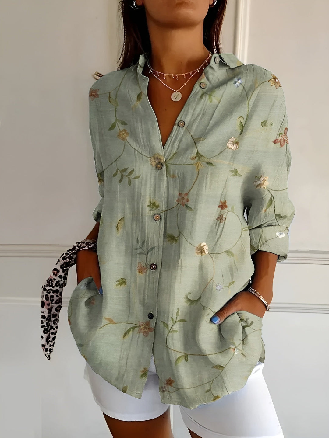 Women's Long Sleeve Button-Down Shirt – Classic & Elegant