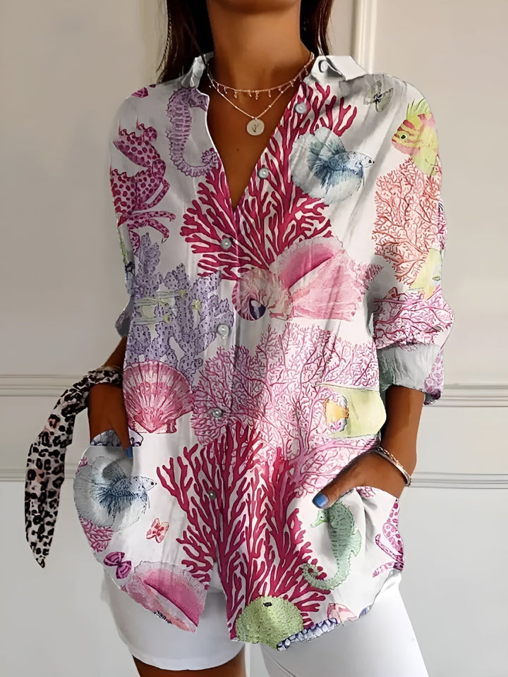 Women's Long Sleeve Button-Down Shirt – Classic & Elegant