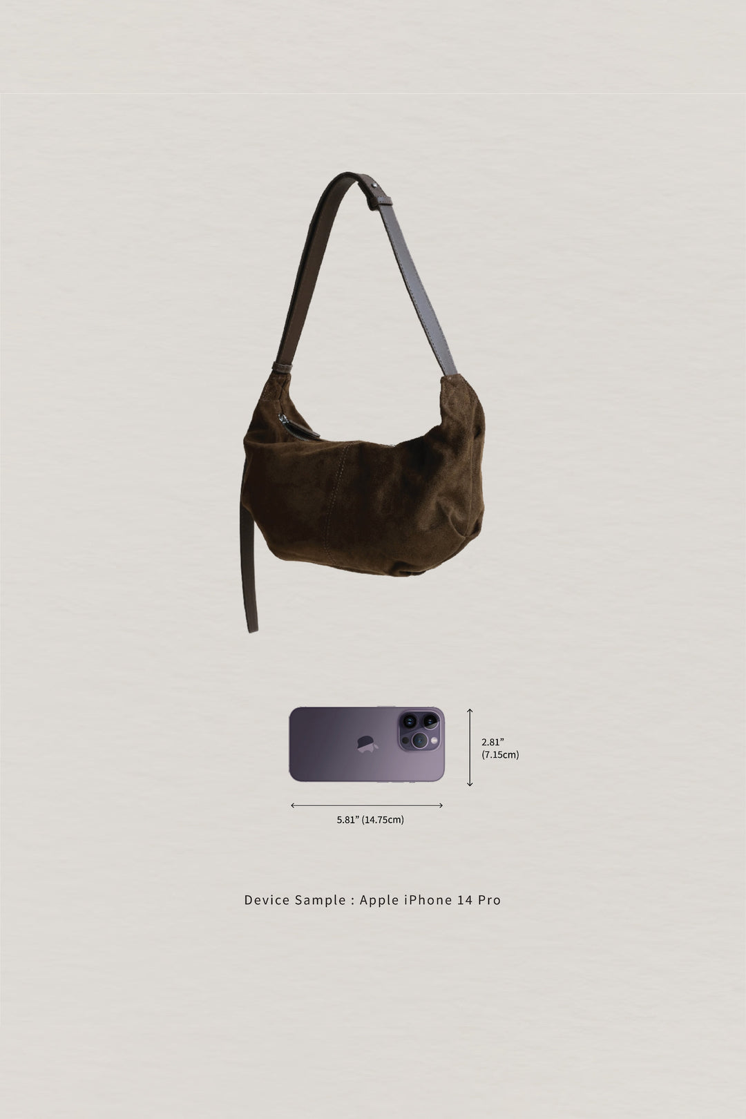 Vintage Schwarze Suedette Dumpling Tasche – Vegane Schultertasche