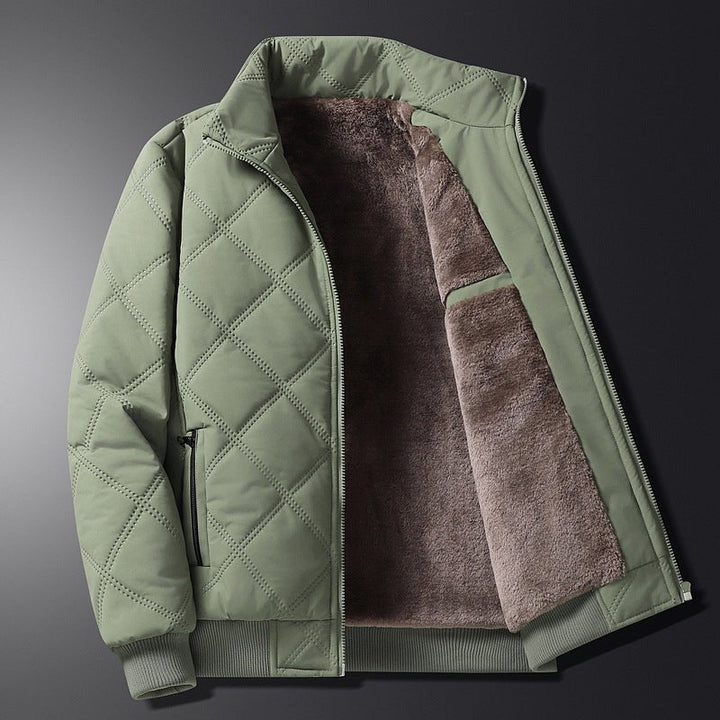 Herren Winterjacke mit Diamantsteppung und Fleece-Futter