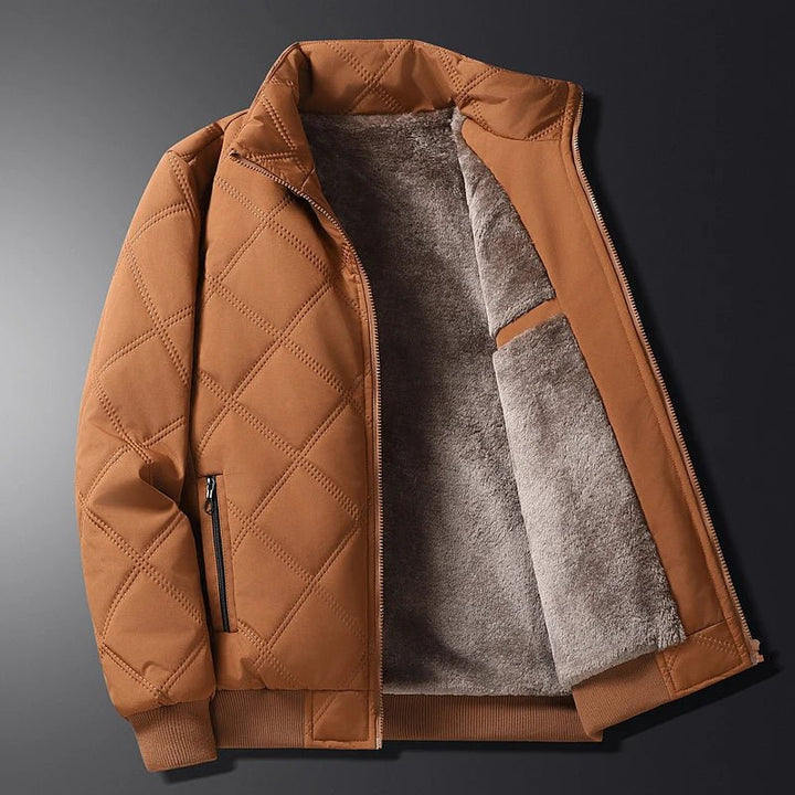 Herren Winterjacke mit Diamantsteppung und Fleece-Futter
