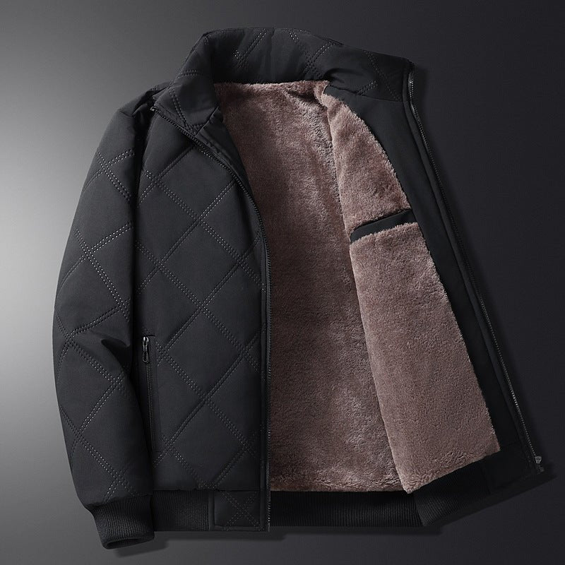 Herren Winterjacke mit Diamantsteppung und Fleece-Futter