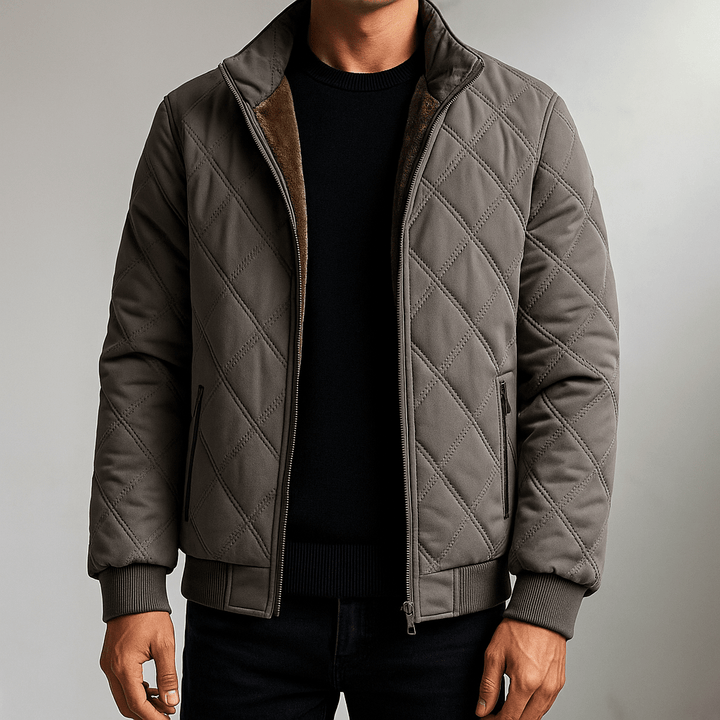 Herren Winterjacke mit Diamantsteppung und Fleece-Futter