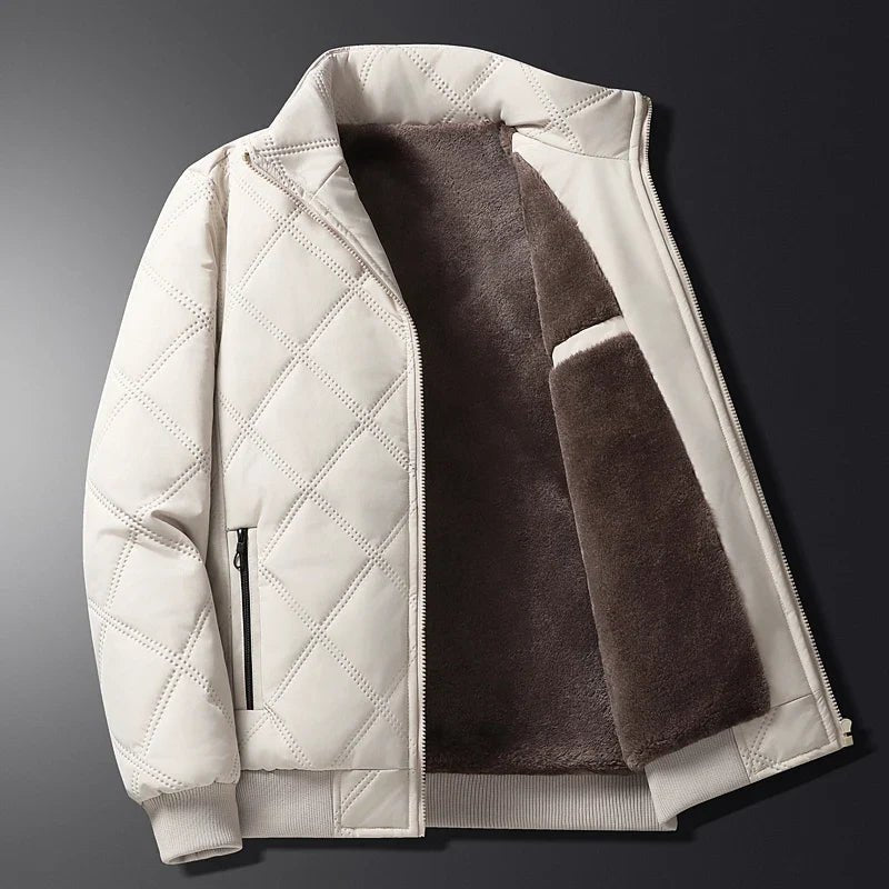 Herren Winterjacke mit Diamantsteppung und Fleece-Futter
