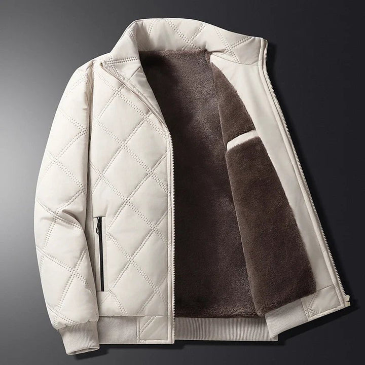 Herren Winterjacke mit Diamantsteppung und Fleece-Futter