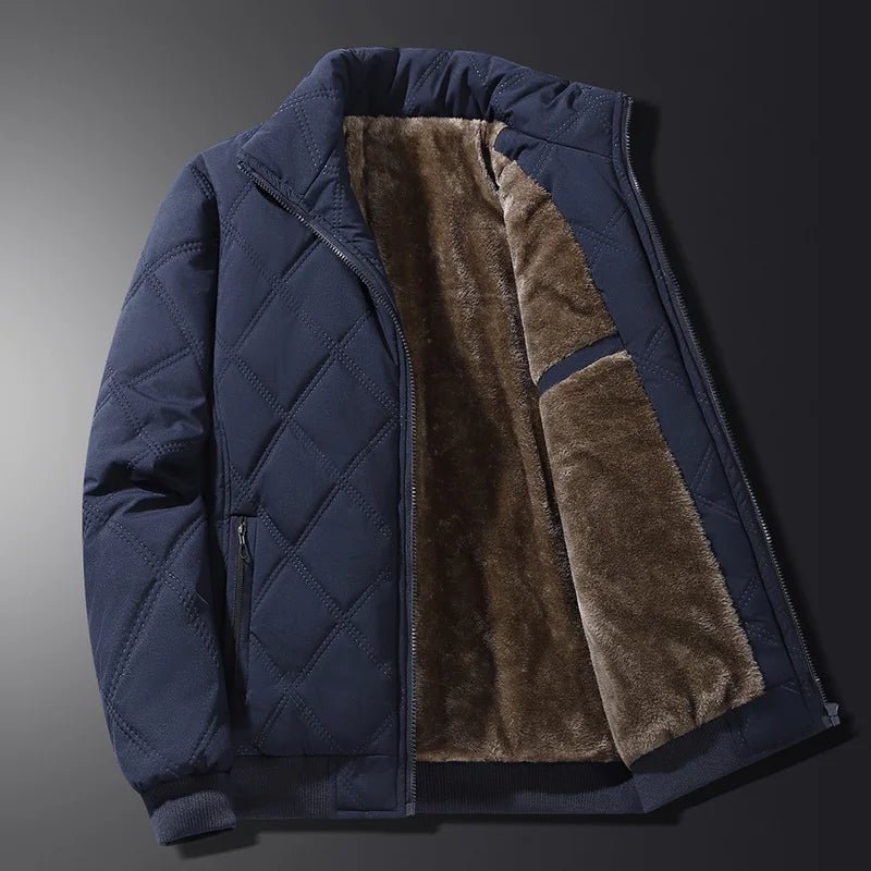Herren Winterjacke mit Diamantsteppung und Fleece-Futter
