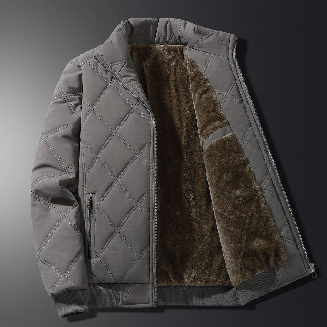 Herren Winterjacke mit Diamantsteppung und Fleece-Futter