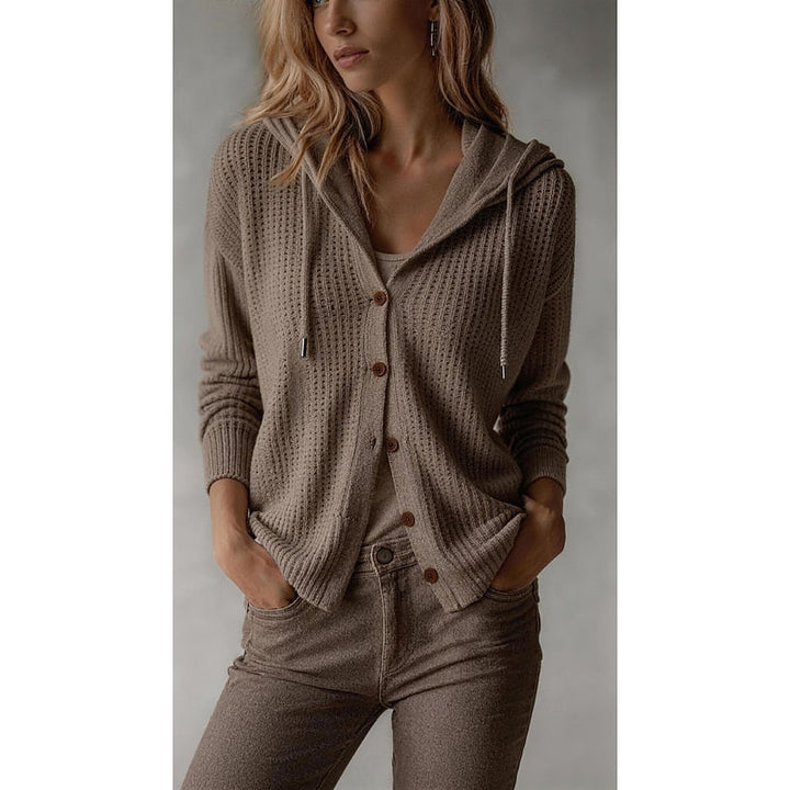 Lucinda | Hooded Knopf-Front Cardigan