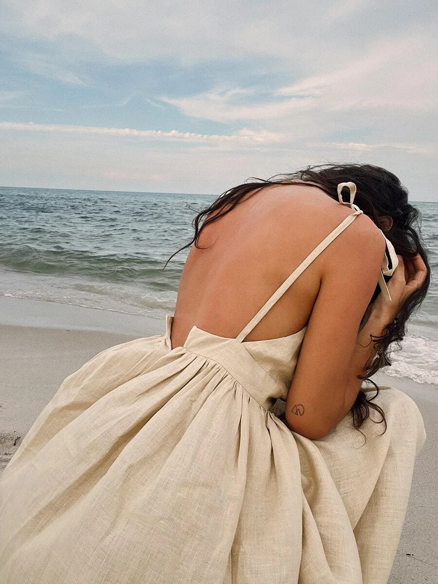 Linen Boho Maxi Dress | Beach Dress, Summer Dress
