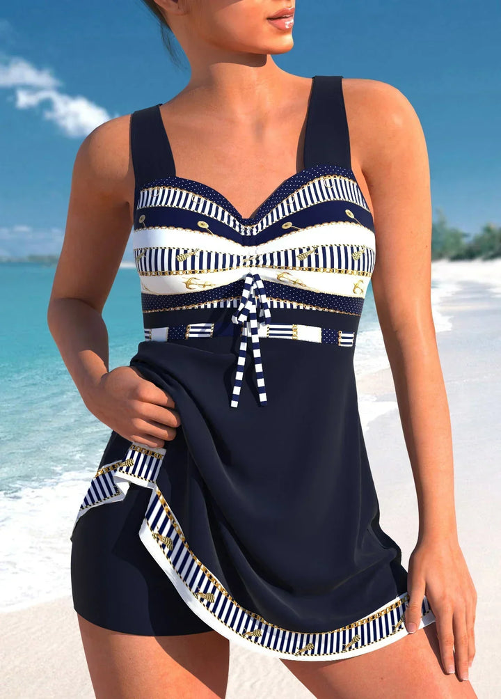 Women's Sporty Two-Piece Swimsuit – Tankini Top with Shorts